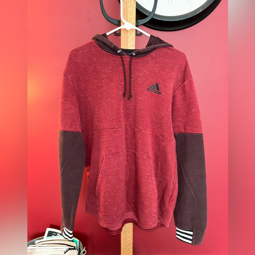 Adidas Red and Maroon Men’s Hoodie